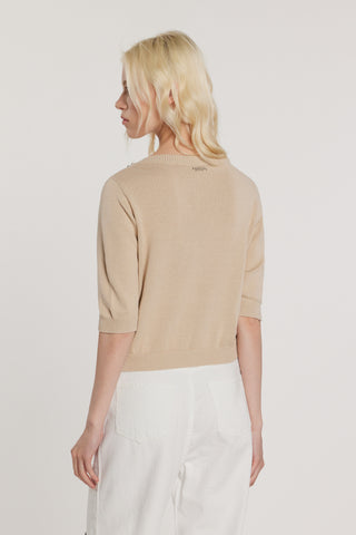 Maglia TAVILESY maniche tre quarti con applicazioni gioiello