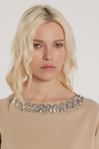 Maglia TAVILESY maniche tre quarti con applicazioni gioiello