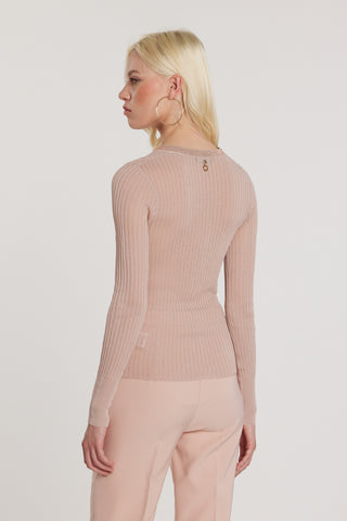 Cardigan ROAN maniche lunghe con bottoncini più strass costina