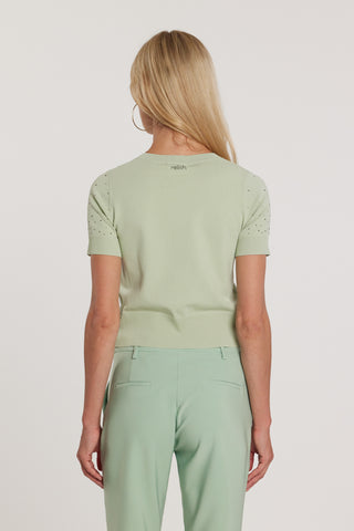 Maglia BLUNT maniche corte girocollo con applicazioni strass