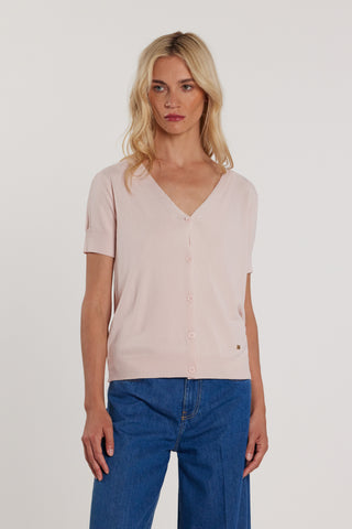 Cardigan CASTA maniche corte scollo a V con bottoncini