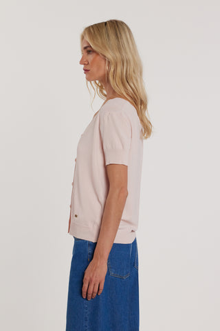 Cardigan CASTA maniche corte scollo a V con bottoncini