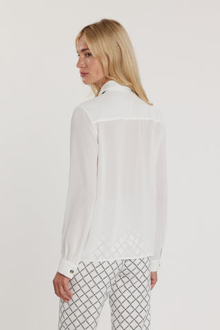 Camicia ROMY maniche lunghe con tasca più cravatta con anello logo