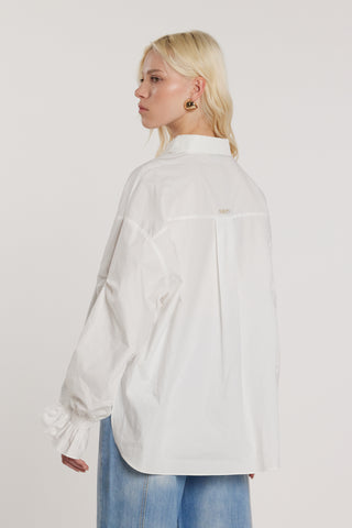 Camicia KATIUSHA lunga maniche lunghe palloncino con punto smok più pieghe over
