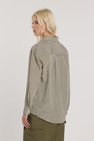 Camicia ARDITI maniche lunghe con tasca a punta più spille occhio con strass righe