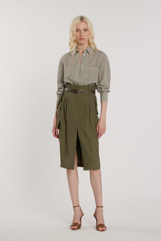 Camicia ARDITI maniche lunghe con tasca a punta più spille occhio con strass righe