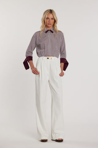 Camicia MAJADAR corta maniche tre quarti con polso volant più doppio colletto più apertura sulla schiena