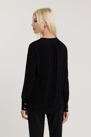 Blusa CYRILL maniche lunghe con stringhe al collo