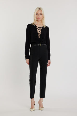 Blusa CYRILL maniche lunghe con stringhe al collo