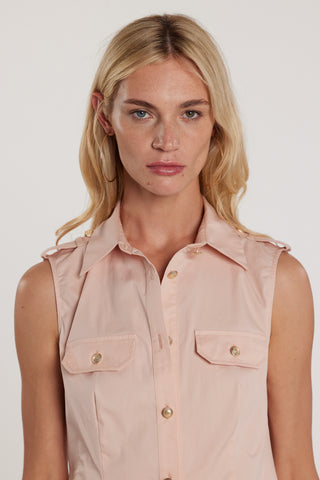 Camicia GORA smanicata con snap più alette più patte