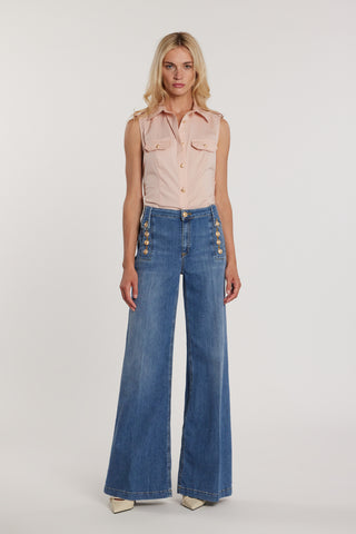 Camicia GORA smanicata con snap più alette più patte