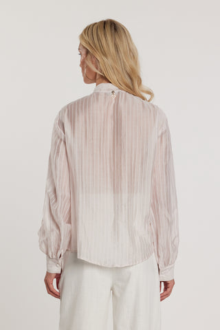 Camicia CASTAIN maniche lunghe palloncino scollo a V con fusciacca