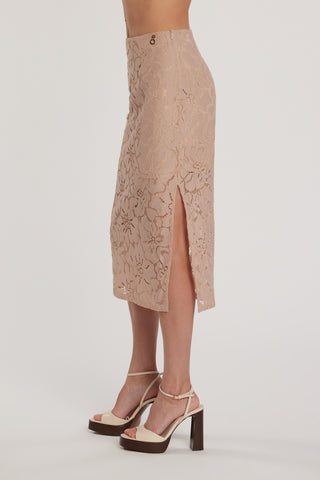 Longuette ADELA vita alta con spacco pizzo