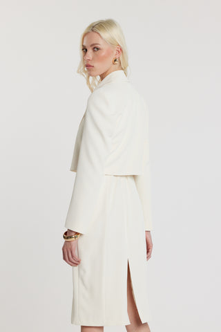 Giacca CASSEL corta maniche lunghe senza chiusura con collo sovrapposto più bottone