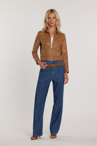 Giubbino PIERRES maniche lunghe con zip più snap ecopelle