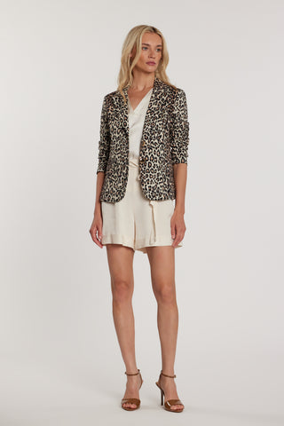 Giacca PIERRE maniche lunghe due bottoni sfoderata con patte fantasia animalier