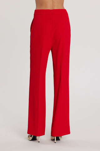 Pantalone LALIM vita alta palazzo con tasche francesi