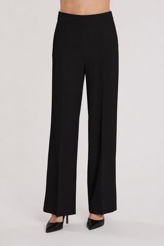 Pantalone LALIM vita alta palazzo con tasche francesi