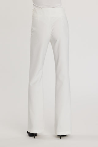 Pantalone BALBINA vita alta con bustino alto e gamba a zampa