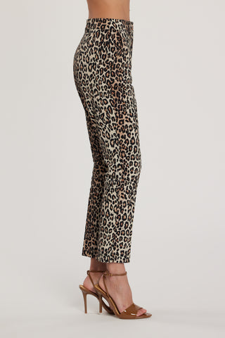 Pantalone MOUG vita alta con tasche francesi fantasia animalier
