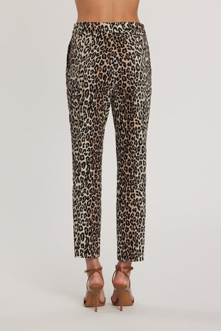 Pantalone MOUG vita alta con tasche francesi fantasia animalier