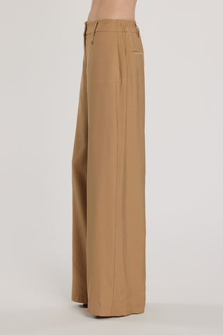 Pantalone PREZIOSA_P vita alta palazzo con cintura più tasche francesi più filetto