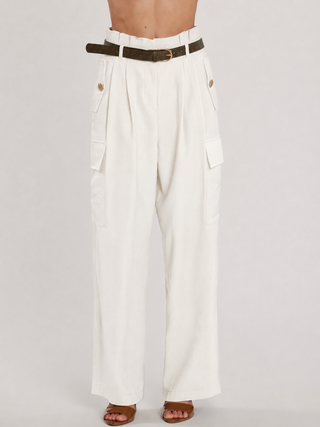 Pantalone TECTION vita alta con patte più tasconi più cintura
