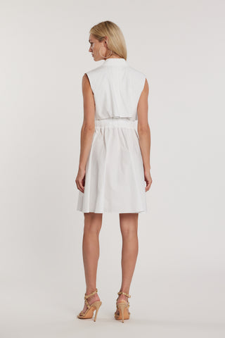 Abito COTILLARD corto smanicato chemisier con pannello plissé più elastico in vita