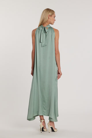 Abito FIOKKO lungo smanicato scollo americana con goccia a V più fusciacca collo