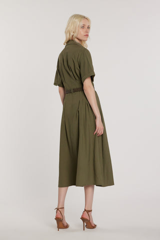 Abito CORINNES midi maniche lunghe con risvolto più zip più cintura