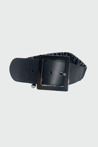 CENTAURA belt with elastic plus asymmetric eco-leather buckle