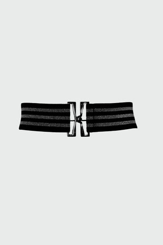 Stretch STRIPESA belt plus buckle plus lurex inserts