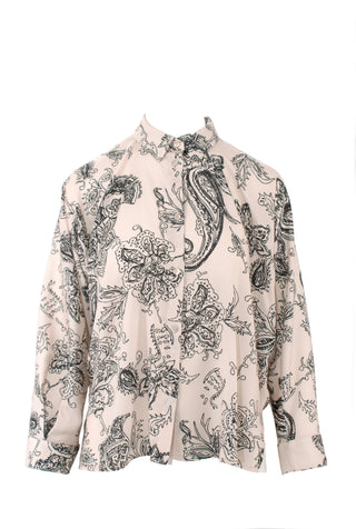 SALTORO paisley patterned shirt with wide 7/8 sleeves