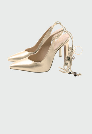CHARMIAN pumps with laminated leather lace