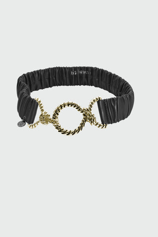 LOVEL belt with elastic plus eco-leather braided buckle