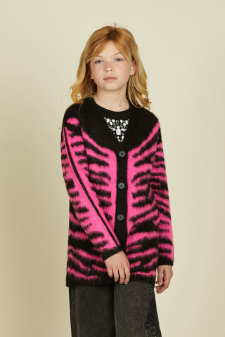 Cardigan COLCHIDE manica lunga lungo fantasia animalier