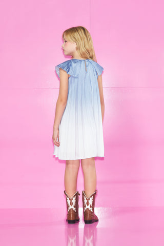 OLIVEIRA short half-sleeved pleated dress