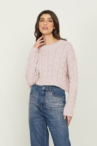 SPERANZA short, long-sleeved braided shirt