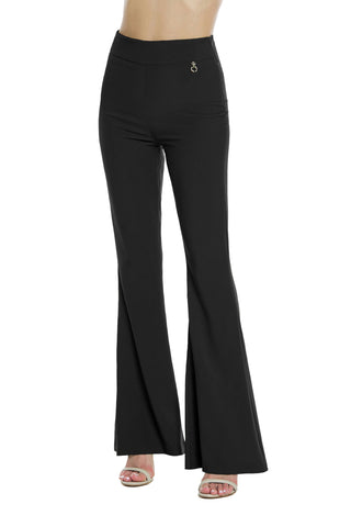 TARAZED high-waisted flared trousers with peplum and zip