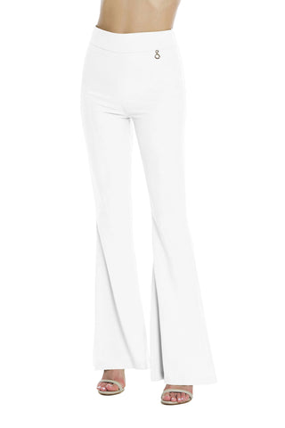 TARAZED high-waisted flared trousers with peplum and zip