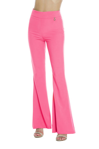 TARAZED high-waisted flared trousers with peplum and zip