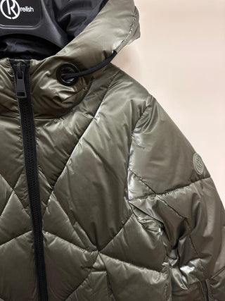 Piumino KILGOREV manica lunga con cappuccio più coulisse più zip a contrasto