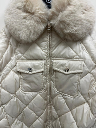 Piumino CALVIN manica lunga pipistrello con collo in ecopellicia staccabile più zip più coulisse