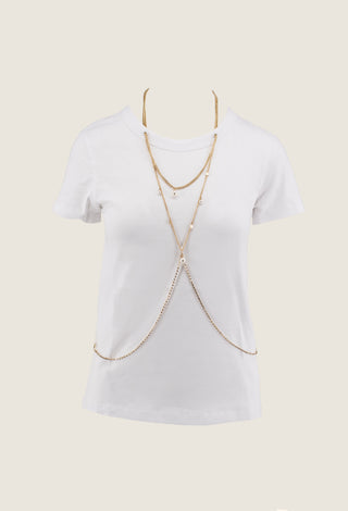 CAMEL half sleeve t-shirt with necklace