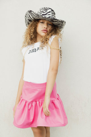 MASAE sleeveless t-shirt with print plus shoulder pads plus chains