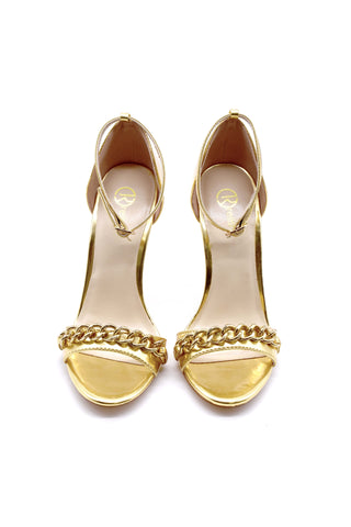 DOOZER-GOLD sandal with chain