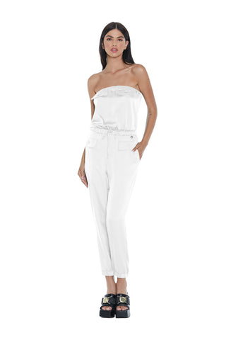 CHITOSE sleeveless high-waisted jumpsuit with elastic plus pockets and drawstring