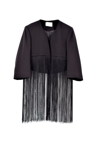 Short COC jacket M.3/4 chanel collar with fringes and hooks 