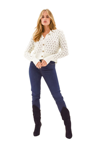 DIGITAL perforated long sleeve cardigan