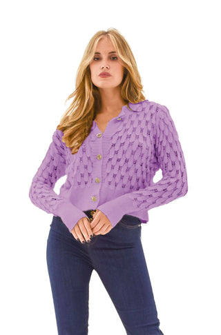 DIGITAL perforated long sleeve cardigan